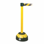Hi-Vis Belt Barrier, Yellow Post, Black/Yellow Belt