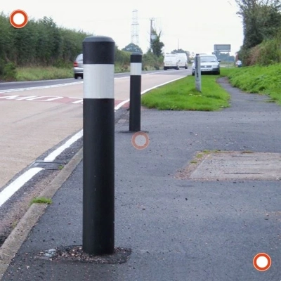Chalford Flexible Black Bollard - 150mm Recess