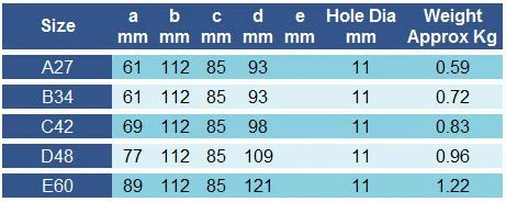 Interclamp 169 Swivel Wall Fixing Diameter