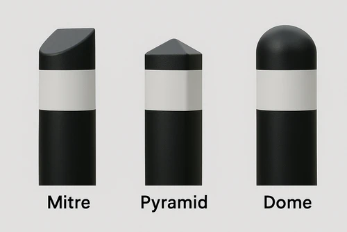 Different bollard caps available