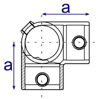 Interclamp Corner With Through Centre Tube